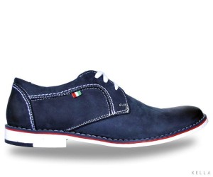 Półbuty skórzane Vinci,  z białą podeszwą